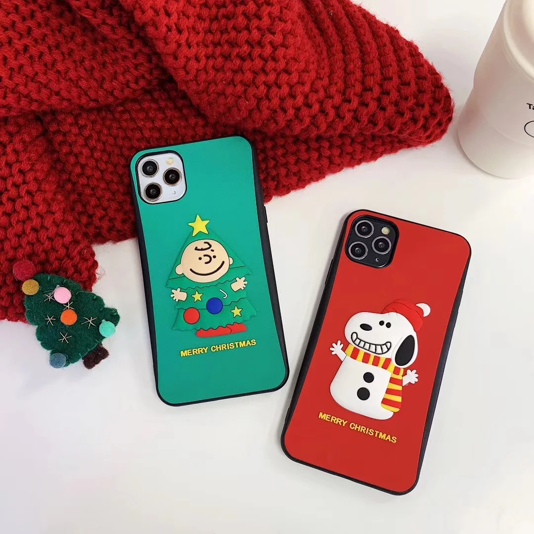 Милый мультяшный чехол для IPhone 11 Pro Max с Рождеством Роскошный XR X XS 6S 7 8 Plus