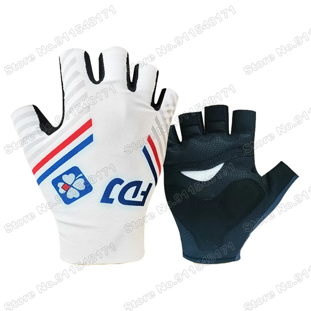 

2021 Cycling Gloves FDJ Gloves Men Bicycle Gel Half Finger Glove One Pair Size M-XL Guante Ciclismo Gant cyclisme