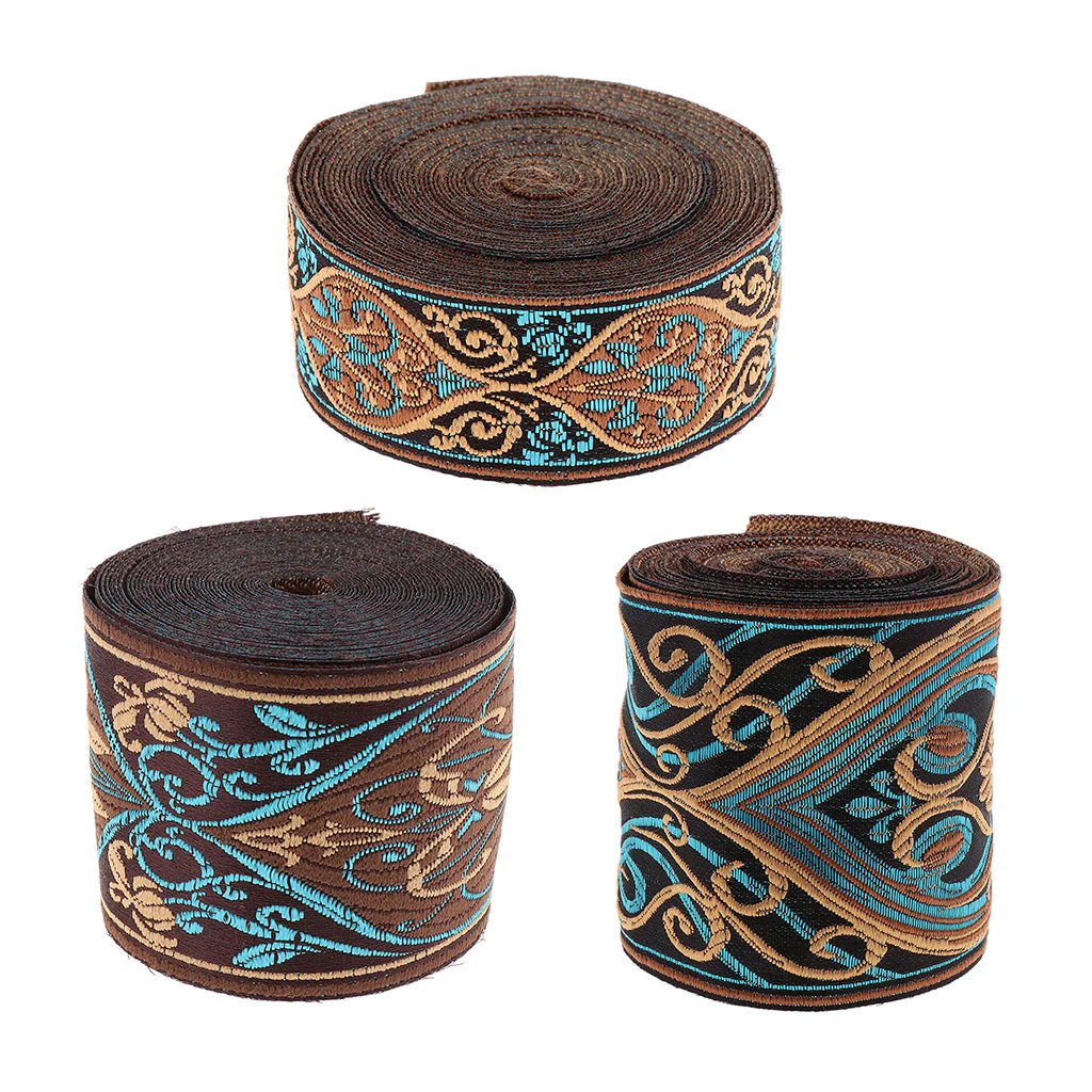 

5 Meters Jacquard Trim Sew Ribbon Fabric Ribbons Medieval Fabric Ribbon Renaissance Trim for Sewing Crafts Accessories