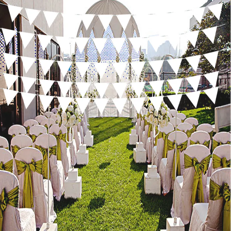 Hot 8M/4M Pink White Pennant Non Wovens Fabric Bunting Flags Wedding Party Decoration Banner Home Bridal Shower Garland | Дом и сад