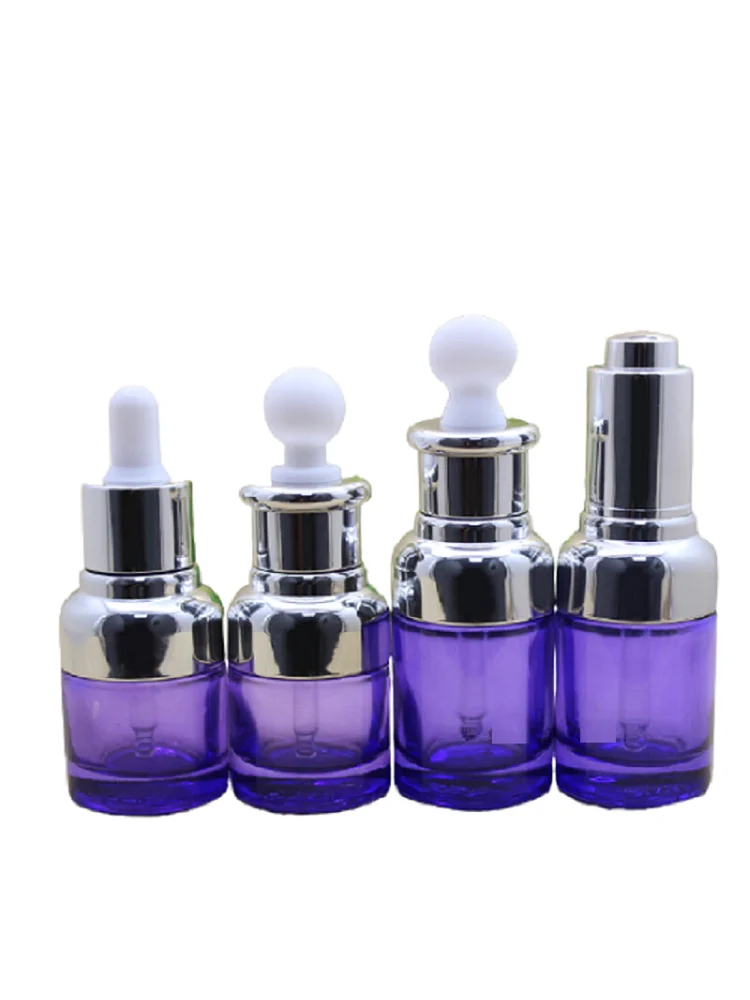 

20ML Dropper Bottle Glass Packaging Purple Serum Aromatherapy Liquid Pipette Empty Essential Oil Press Dropper Bottles 10pcs
