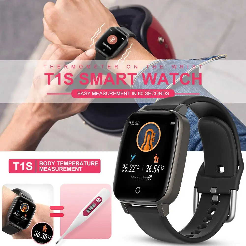 

Newest T1S Smart Watch Waterproof Health Monitoring Bluetooth 5.0 Intelligent Heart Rate Blood Pressure Sports Smart Bracelet