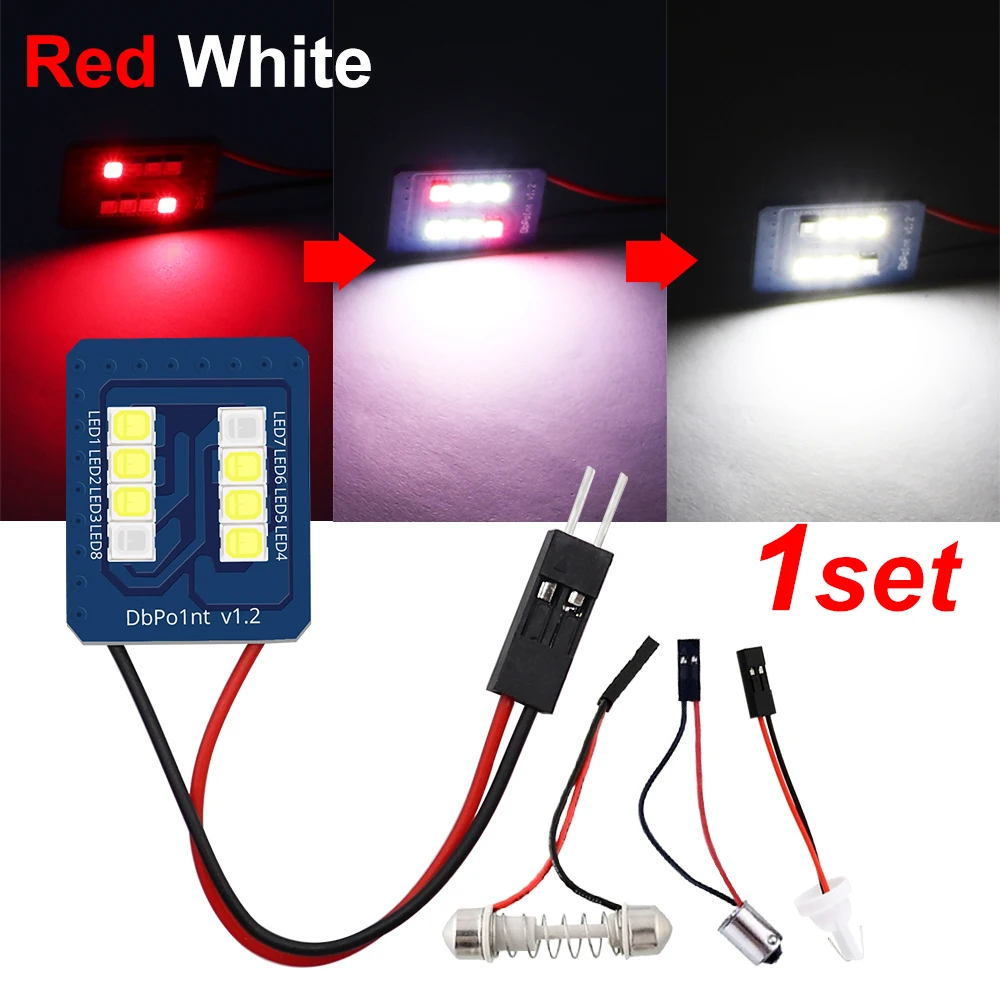 T10 Festoon Ba9s светодиодная панельная лампочка 2835 SMD красный Поворот Белый
