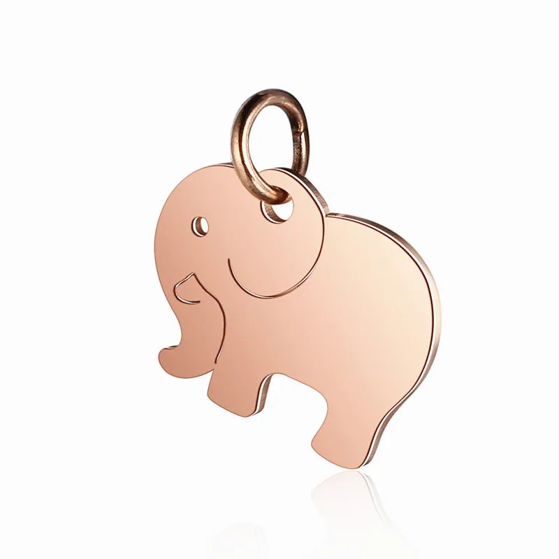 5 шт./лот простые подвески из нержавеющей стали полированный кулон в виде слона