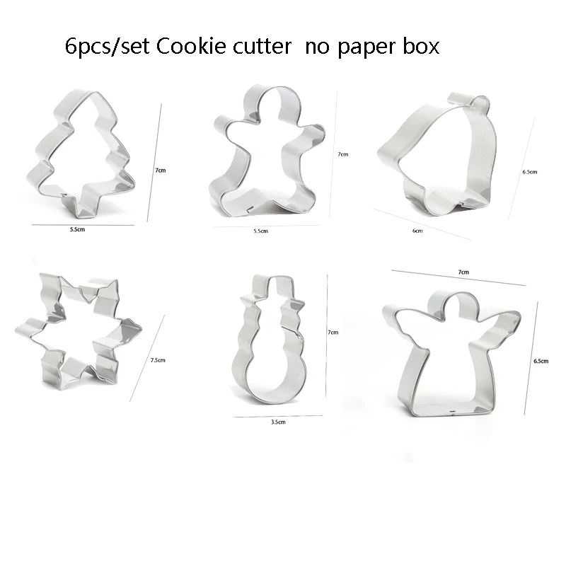 Набор рождественских формочек для печенья из нержавеющей стали фондан пирог 6/14/16