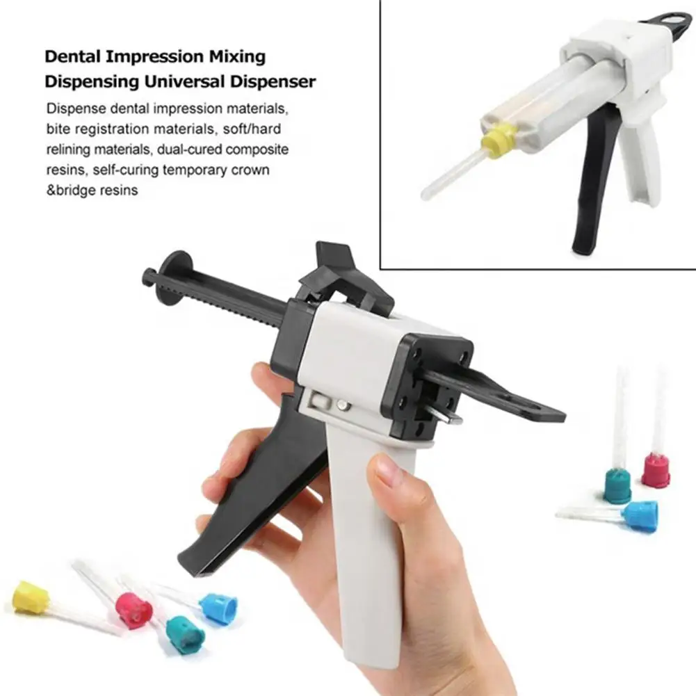 

Dental Impression Mixing Dispensing Gun Universal Dispenser Gun 1:1 /1:2 Silicon Rubbers Dispenser Gun 10:1 50ml Dentist Tools