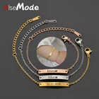 ELSEMODE персонализированное наименование для браслетов младенцев Золотая нержавеющая сталь гравировка имена даты для детей девушка мальчик ID Bar пользовательские ювелирные изделия подарок