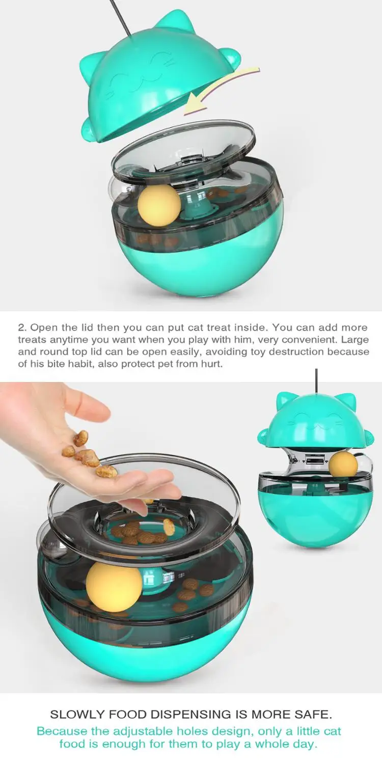 

Cat Fun Tumbler Pets Slow Food Entertainment Toys Attract The Attention Of The Cat Adjustable Snack Mouth Toys For Pet