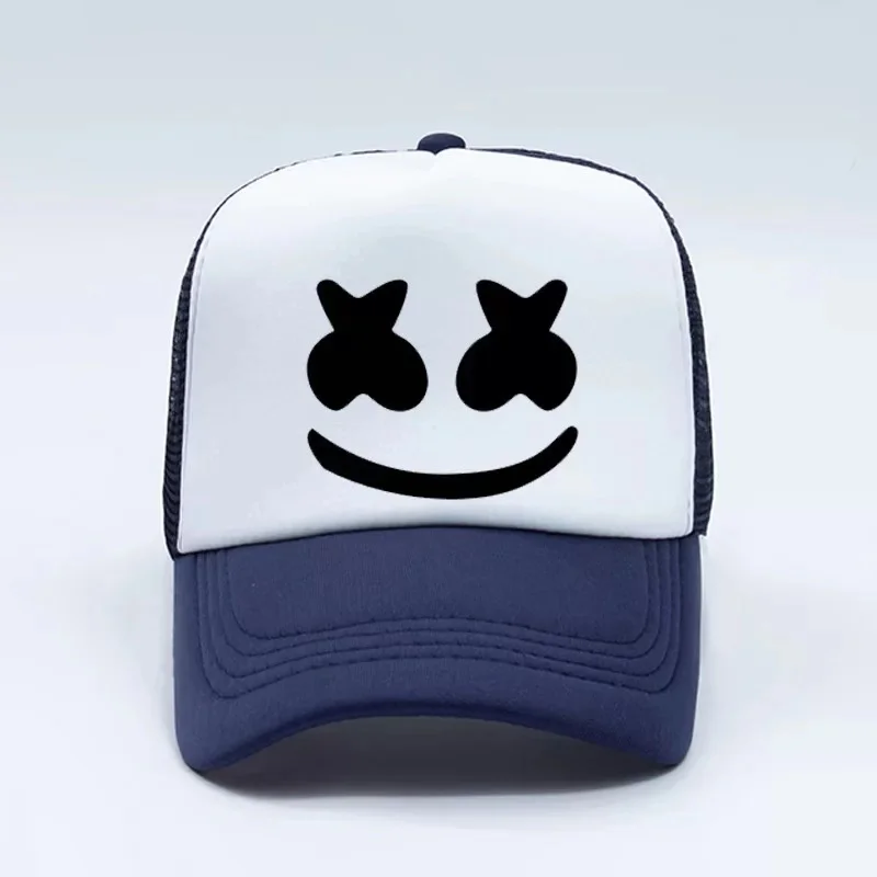 Бейсболка со смайликом Marshmallow кепка в стиле хип хоп с защитой от солнца сетчатая