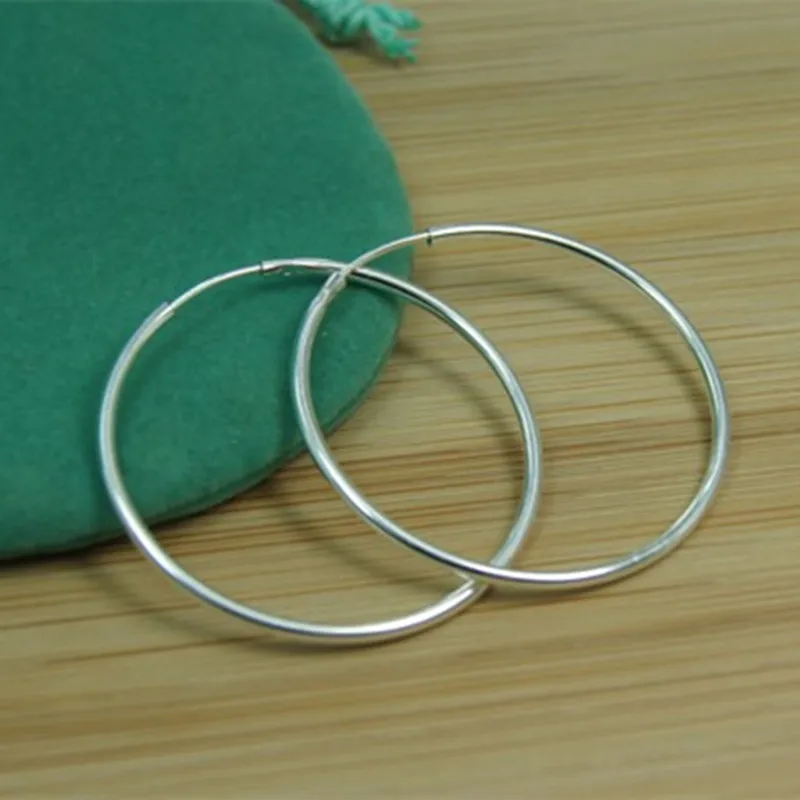 Серьги-кольца женские из серебра 925 пробы 35/50 мм | Украшения и аксессуары