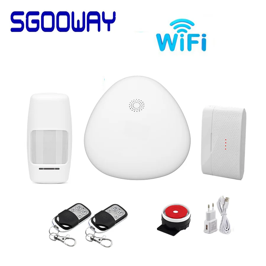 Ket A Sgooway WiFi датчик для двери сигнализация двери охранная сигнализация магнитный переключатель беспроводной, оконный, дверной датчик открытия - Цвет: Ket A