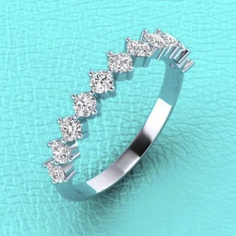 

Milangirl Hot Sale Mini Simple Thin Micro Paved CZ Crystal Wedding Ring for Female Ladies Bridal Luxury Engagement Party Jewelry
