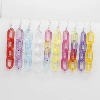 transparent candy colored long chain earrings exaggerated tassel earrings punk jump bar dance performance party ladies gift jewe