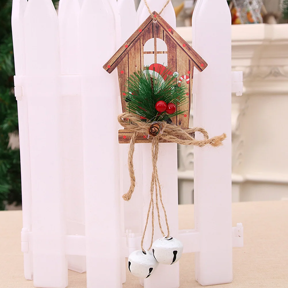 4 шт. деревянный Рождественский колокольчик подвеска звезда дом форма орнамент