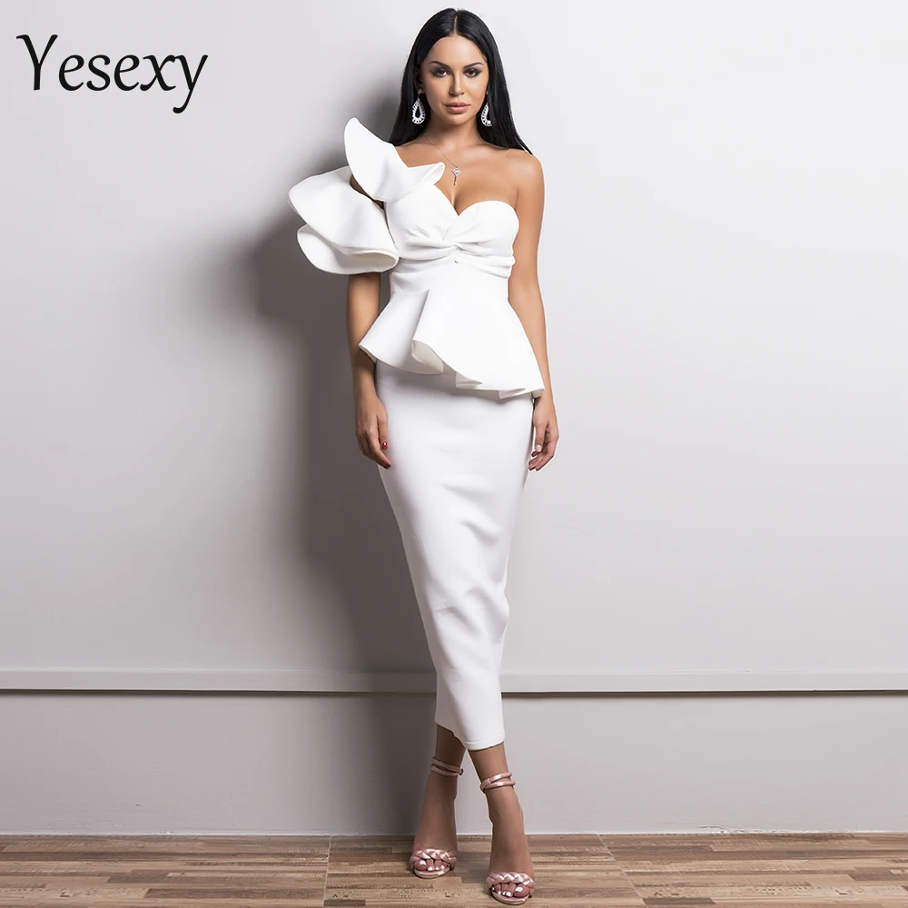 Yesexy 2021 сексуальные летние платья на одно плечо с открытой спиной для свадебной