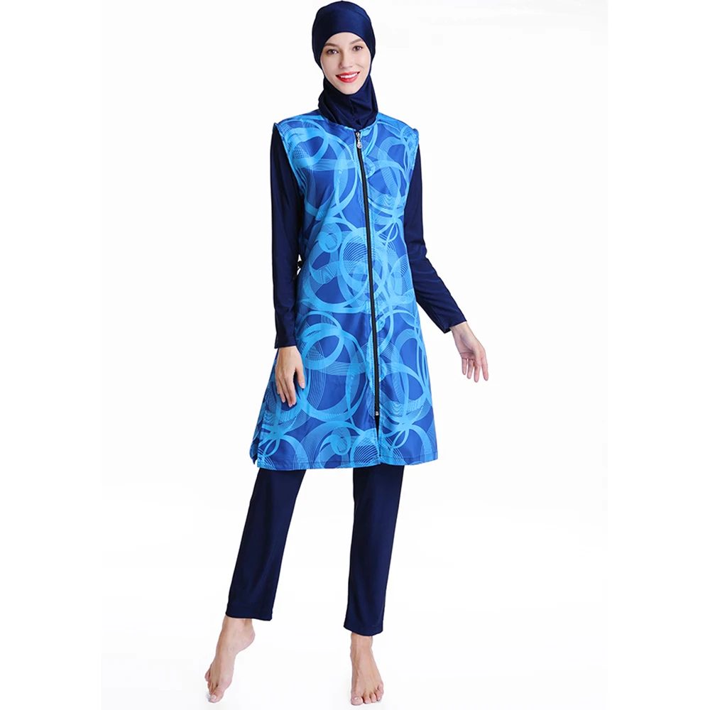 Размера плюс мусульманские Плавание одежда Для женщин скромный полное покрытие