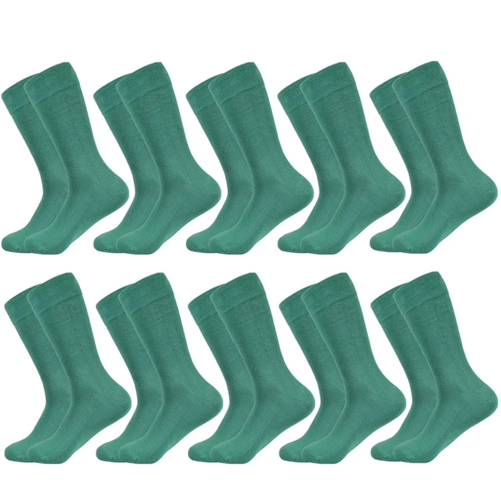 10 pairs socks-A18 Мужские носки, новинка, одноцветные хлопковые носки, черные, синие, красные, фиолетовые, желтые, зеленые носки, цветные, Полноразмерные, Классические мужские носки - Цвет: 10 pairs socks-A18