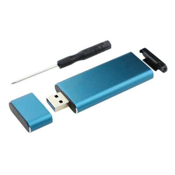 Синий Супер скорость 5 Гбит/с USB 3,0 до M.2 2230 2242 SSD корпус NGFF SATA-bus B Ключ внешний SSD адаптер Чехол Поддержка UASP - Цвет: Синий
