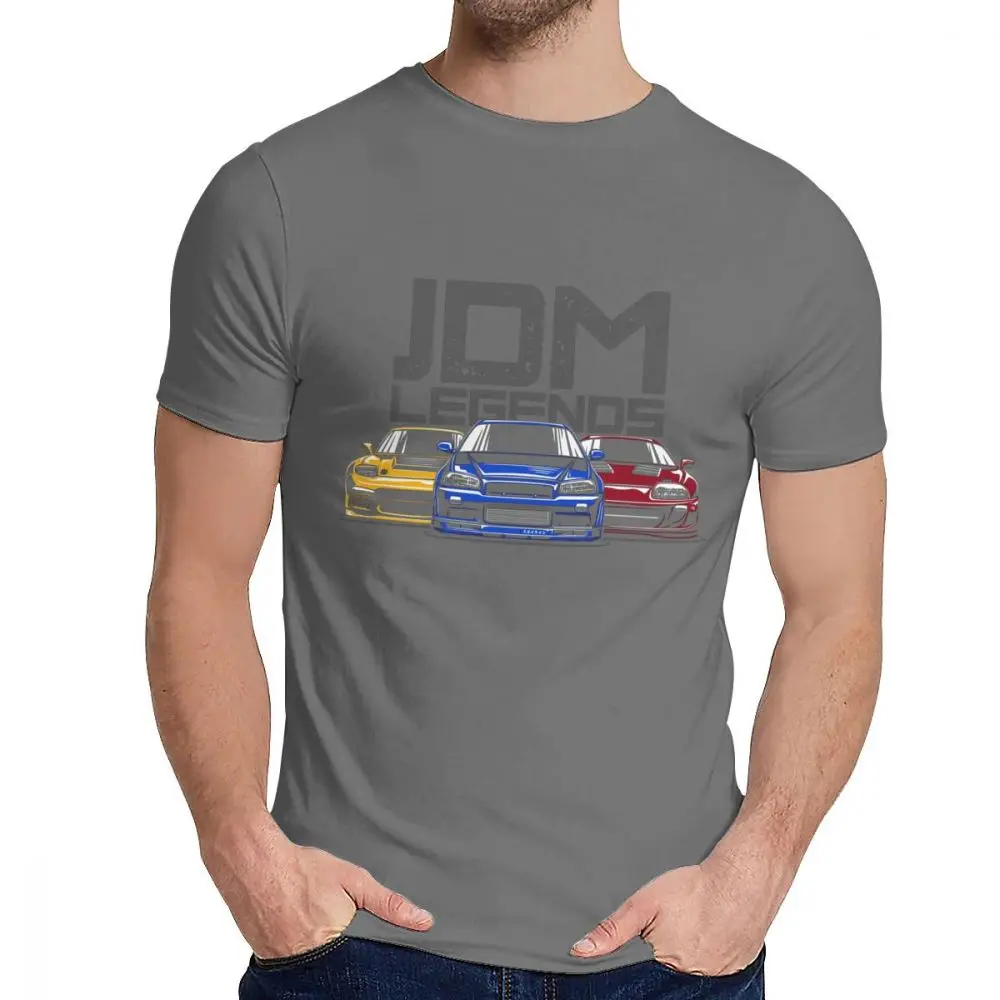 Модная дизайнерская футболка JDM Legend Классическая Японская спортивная футболка в стиле хип-хоп - Цвет: Темно-серый