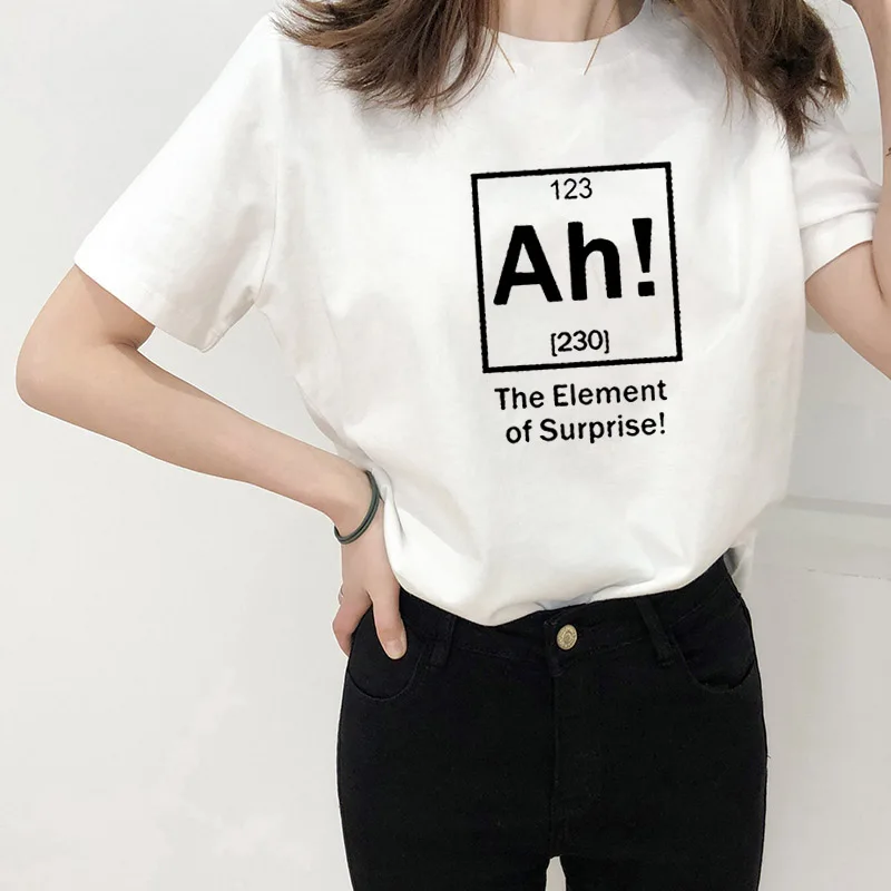 Женская футболка с принтом элемент хлопковая Повседневная забавная женская