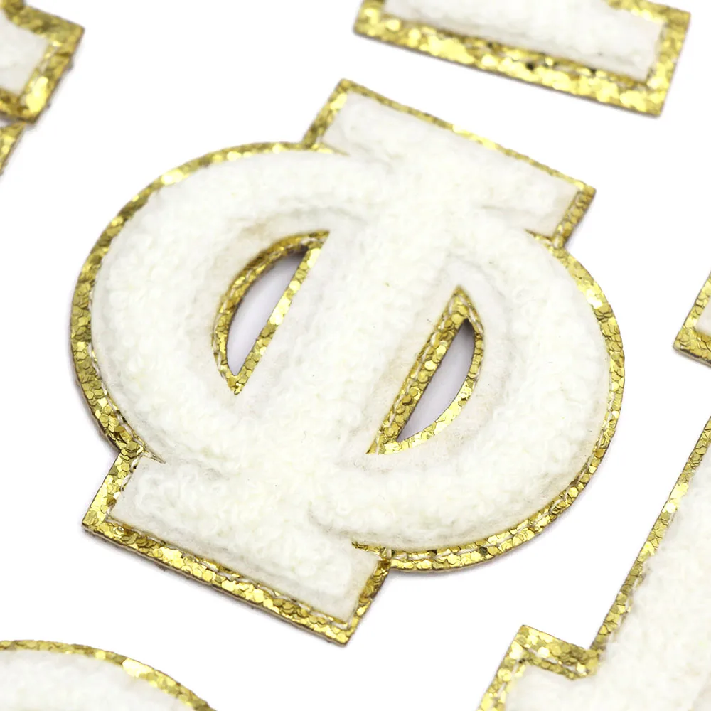 1 шт. белая греческая нашивка с буквами алфавит синель вышивка нашивки для одежды