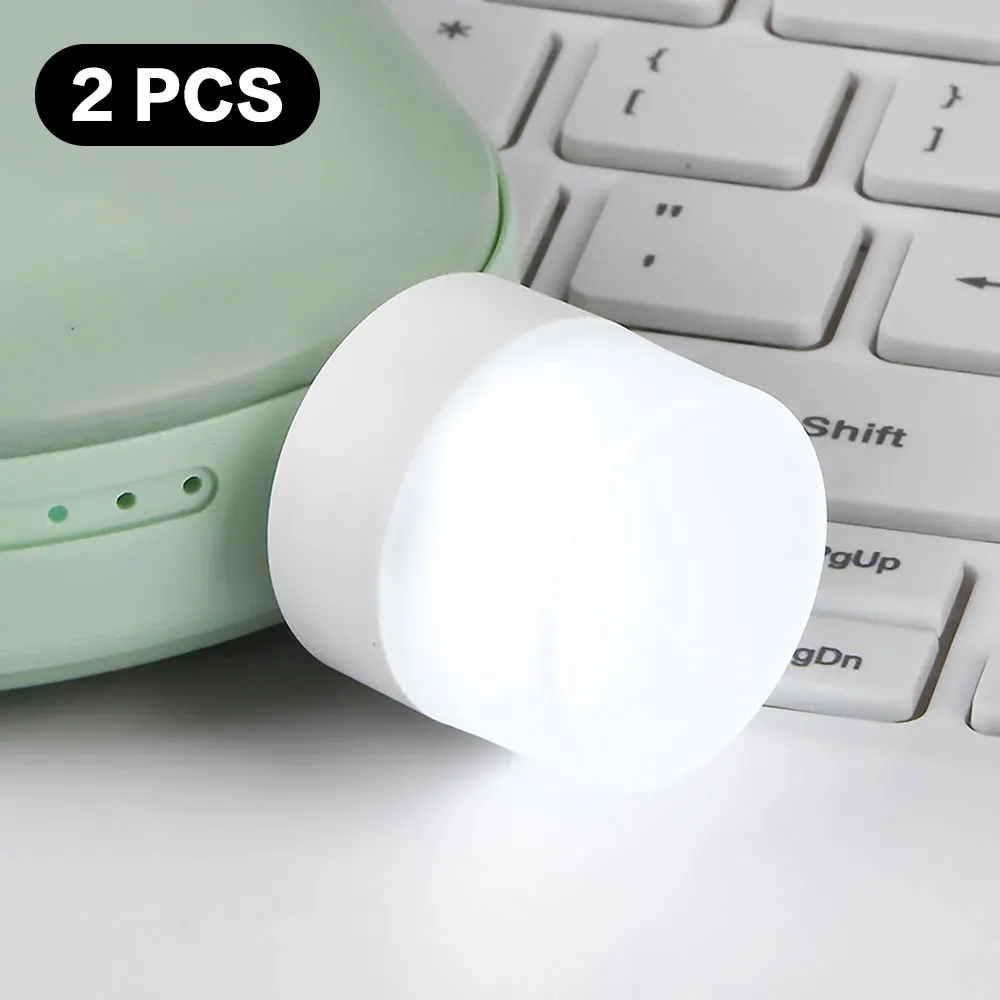

2Pcs USB Light LED Usb Lamp Eye Protection Reading Light Computer Reading Lamp Mobile Power Charging Book Lamps Night Light