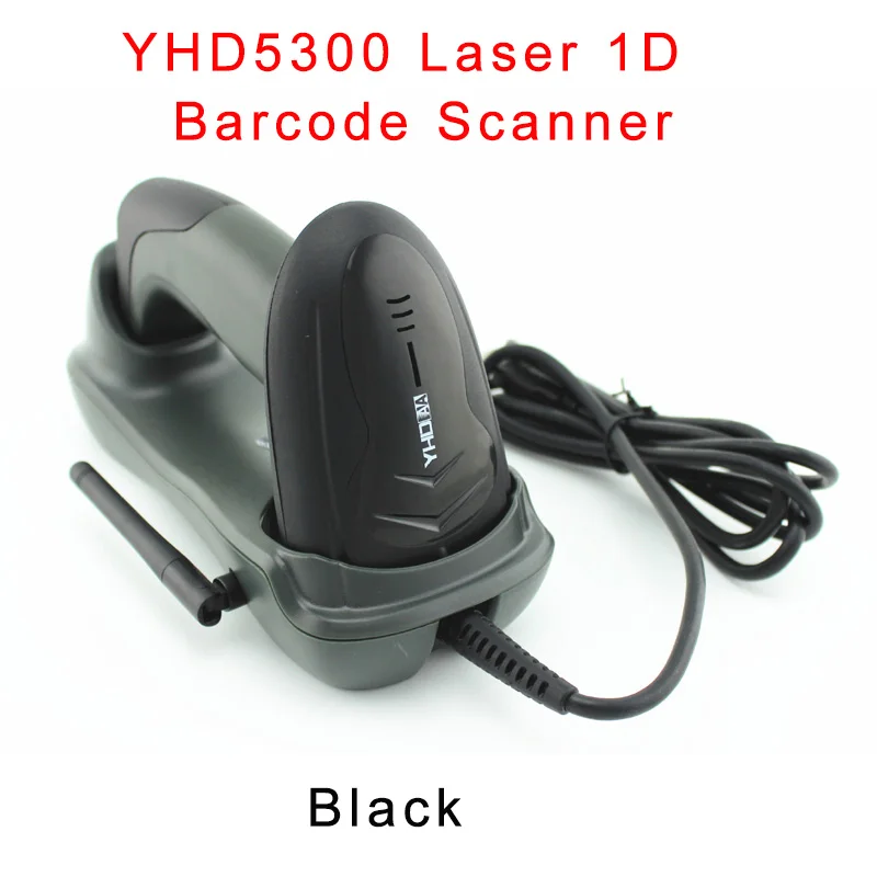 YHD5300 Black Ручной беспроводной сканер штрих-кодов 32 бит 4 Мб 1D 2D считыватель штрих-кодов QR PDF417 сканер матричного кода данных для POS терминалов инвентаризация - Цвет: YHD5300 Black