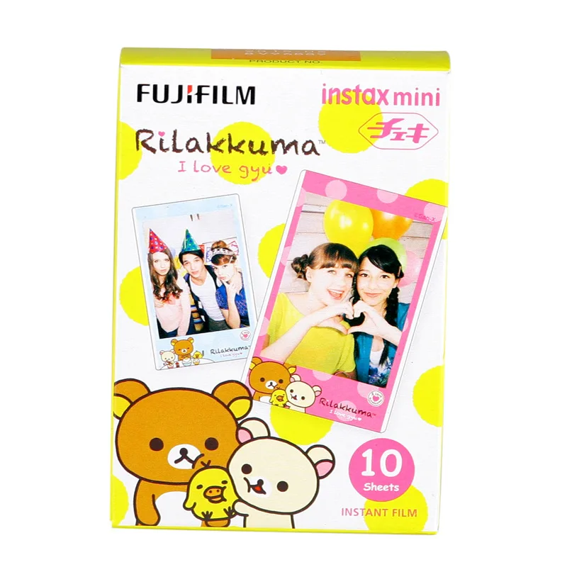 10 листов fuji fujifilm instax mini Color edge fims для instant camera mini 7s 25 50s 8 90 фотобумага - Цвет: Bear Yellow
