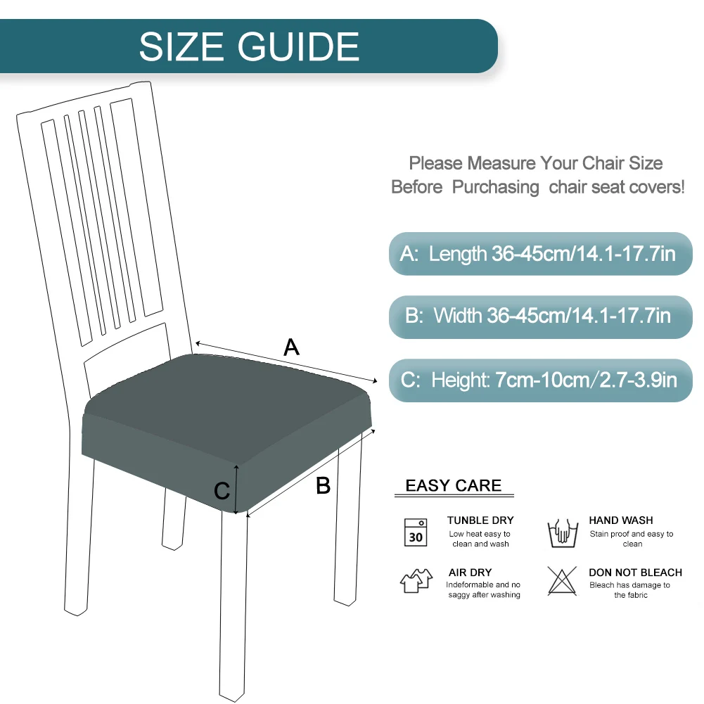 

1/2/4/6 Pcs Chair Cover Solid Color Plain Removable Anti-dirty Protector Seat Stretch Spandex Elastic For Sofa Armchairs Kitchen
