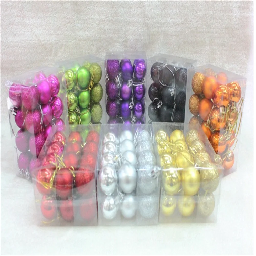 

24pcs 30mm Christmas Balls Christmas Tree Ornaments Party Wedding Ornaments Balls 2021 2022 New Year Gift Noel