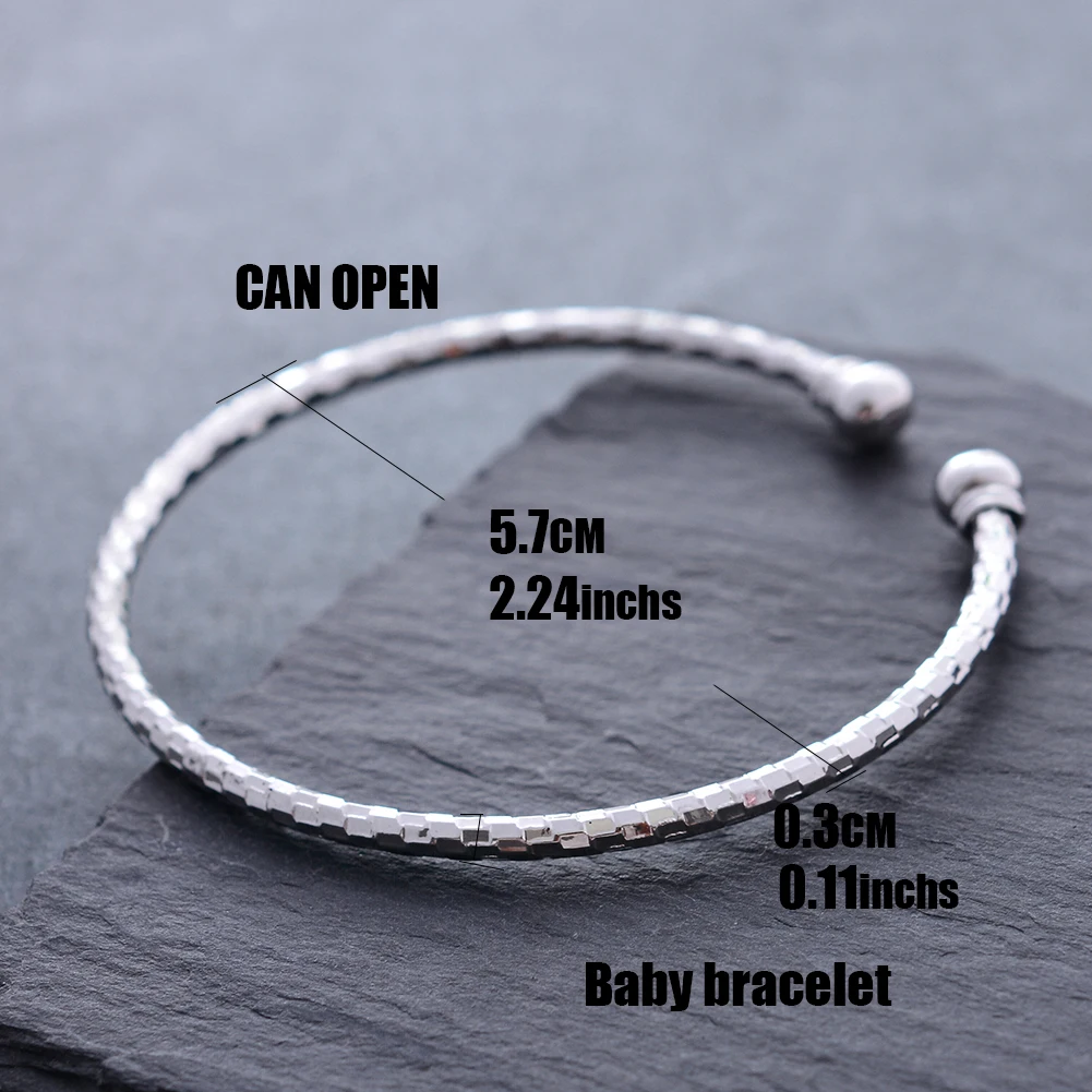 Wando серебристый цвет открыт Thread мозаичный браслет для маленькой девочки ребенка