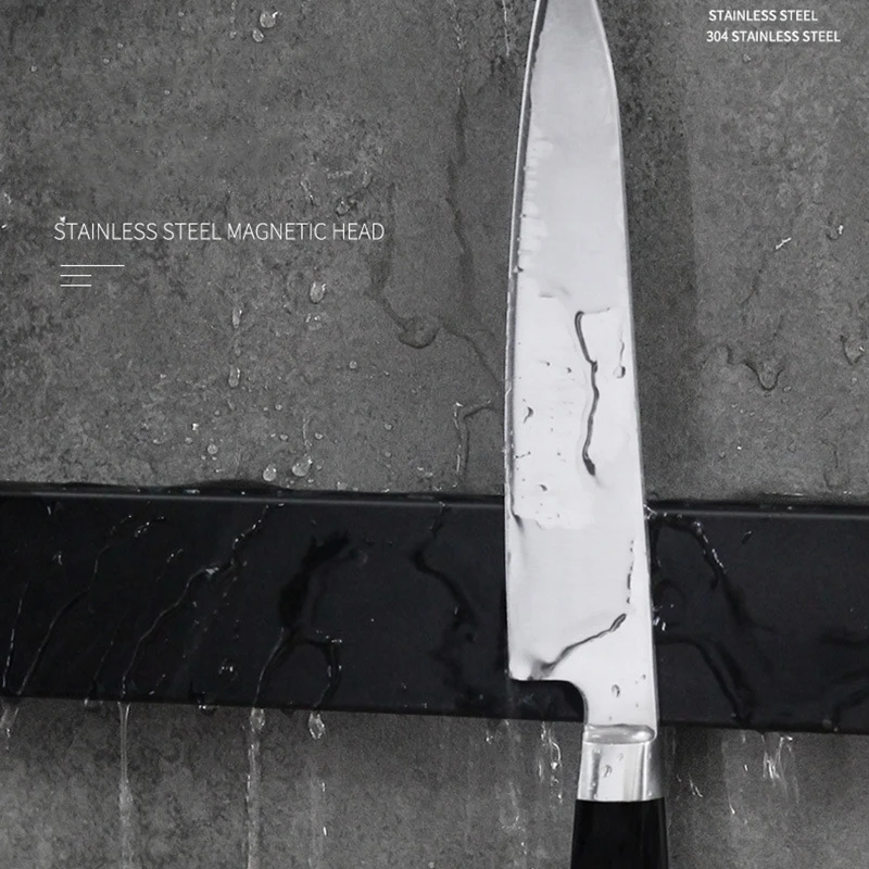 Держатель для ножей из нержавеющей стали магнитный кухни черный 306 - купить по