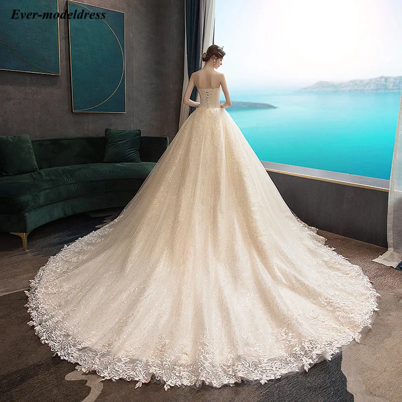 

Luxury Ball Gown Wedding Dresses Shiny 3D-Floral Appliques Sequins Sweetheart Bride Dress Bridal Gowns vestidos de novia 2020
