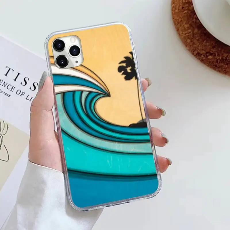 

Surfboard art Sea Waves Surf Phone Case For iphone 12 5 5s 5c se 6 6s 7 8 plus x xs xr 11 pro max