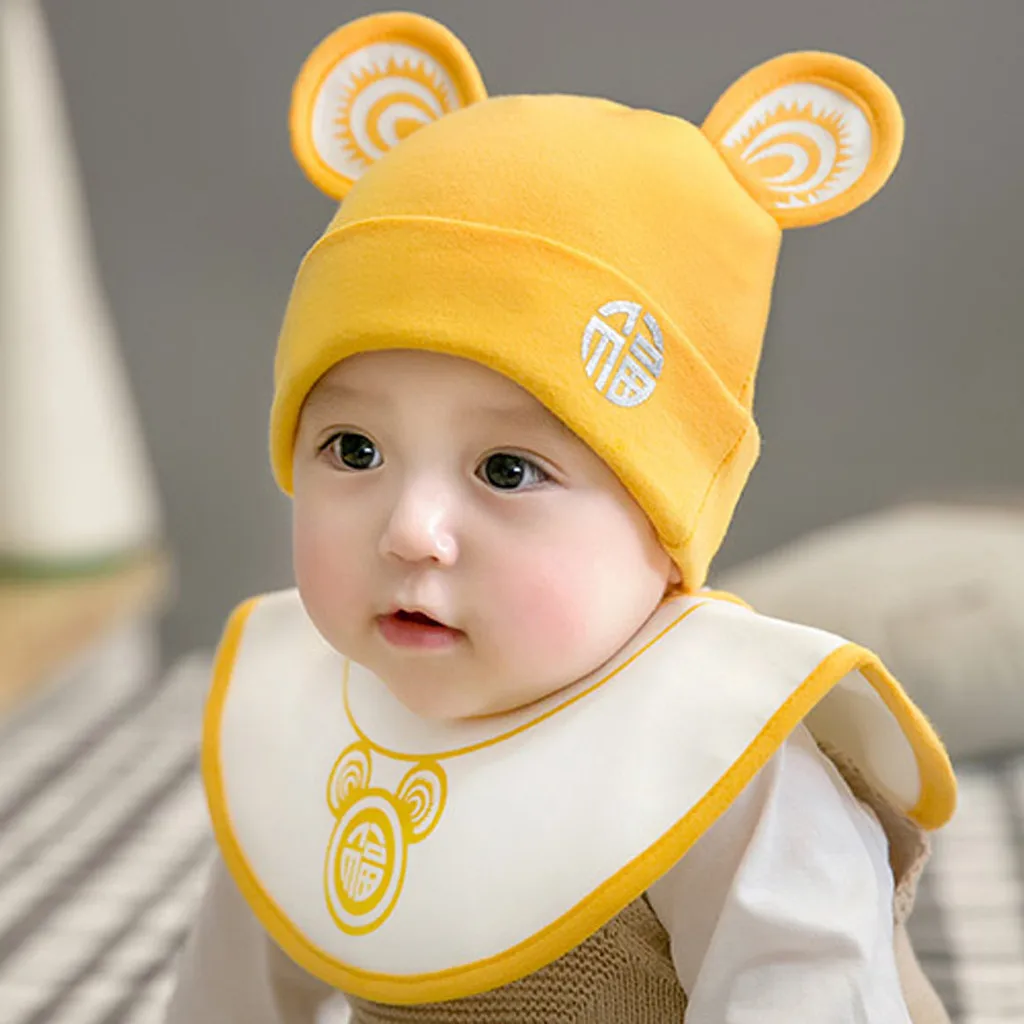 Детский мультяшный медведь с ушками для мальчиков и девочек из 2 предметов милая