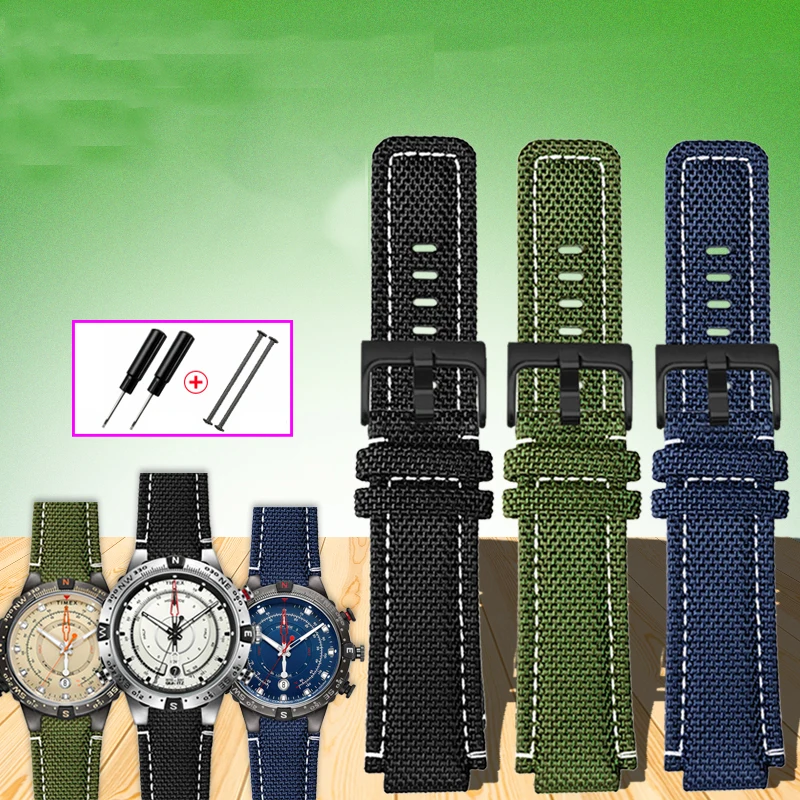 

Nylon strap for Timex watch T2N721/720 TW2t76500 24 * 16mm meter belt screw and tools waterproof men's accessories