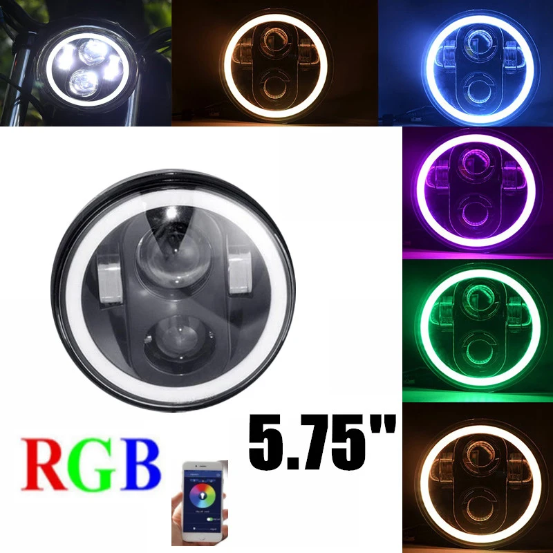 

Фара мотоциклетная светодиодная, 5-3/4 дюймов, RGB, 5,75 дюйма