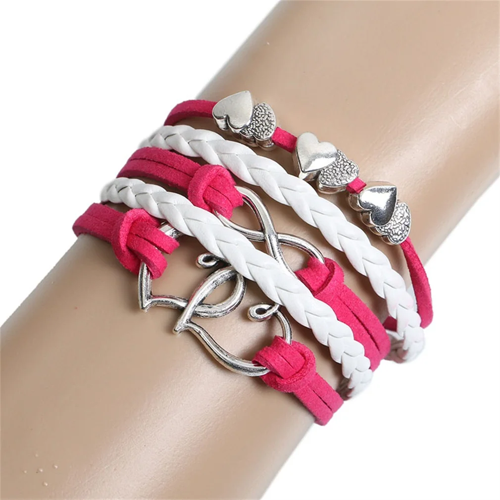 Винтажные мужские и женские браслеты-шармы из искусственной кожи модная