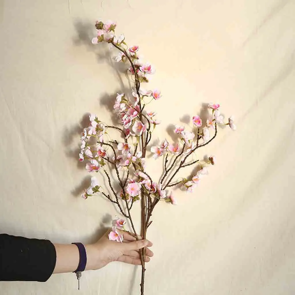 

Artificial Cherry Peach Blossom Fake Silk Flower Home Wedding Party Floral Decor Fake Flowers Long Bouquet Autumn Hot Sale #632