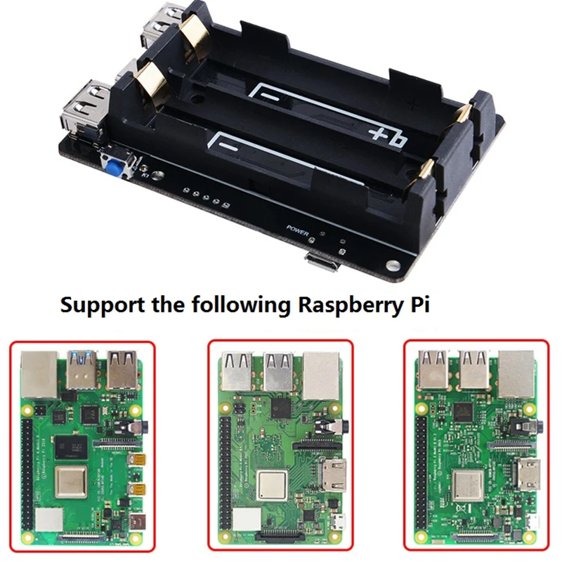 18650 UPS с RTC &amp Coulometer Pro устройство питания Расширенный два USB-порта для Raspberry Pi 4 B / 3B +/