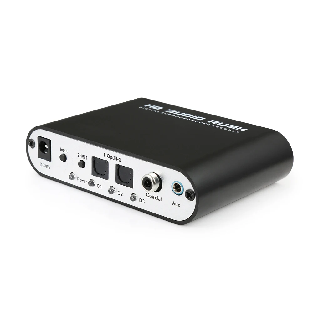 Цифро аналоговый преобразователь Оптический SPDIF 3 5 AUX коаксиальный 6 RCA HD аудио Rush 1
