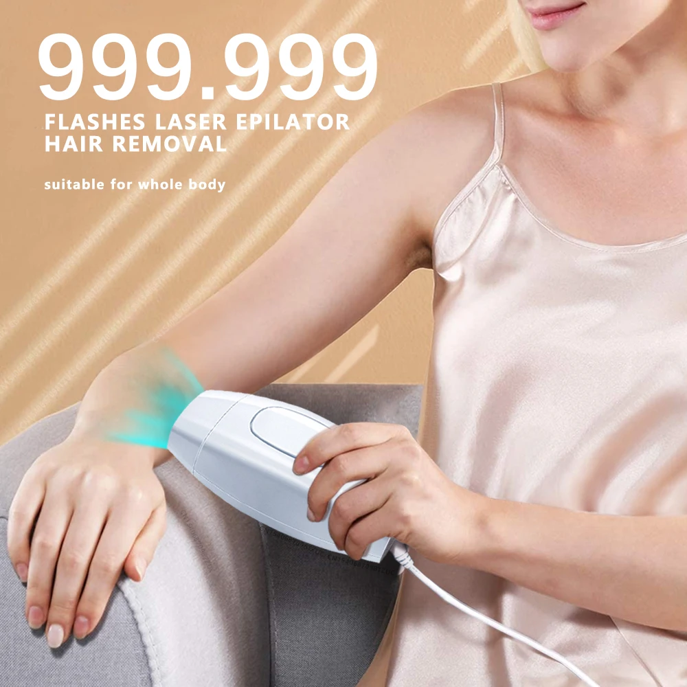 

Женский Электрический лазерный эпилятор, 999999 вспышек, Перманентный безболезненный депилятор IPL для бритья и удаления волос в подмышках