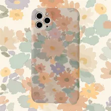 Retro Art Abstract Flowers Korean Phone Case For iPhone 11 Pro Max Xr X Xs Max 7 8 Puls SE 2020 Case Cute Soft Silicone Cover