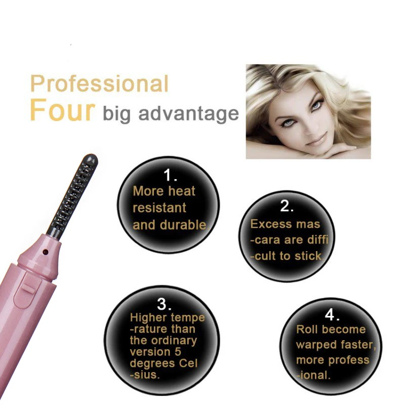 

Heated Eyelash Curler Quick Heating Long Lasting Electric Eyelash Curler Electronic Eye Lashes Curling Comb