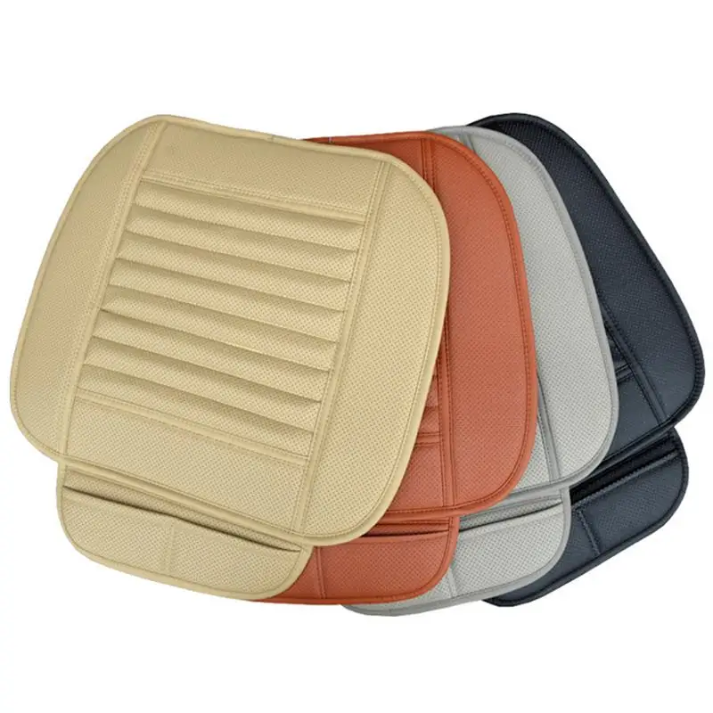 universal car seat cover breathable pu leather bamboo charcoal car interior seat cover cushion pad for auto supply office chair free global shipping