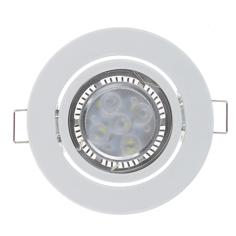 10 шт./лот Круглая Белая светодиодная Встраиваемая потолочная лампа Регулируемая
