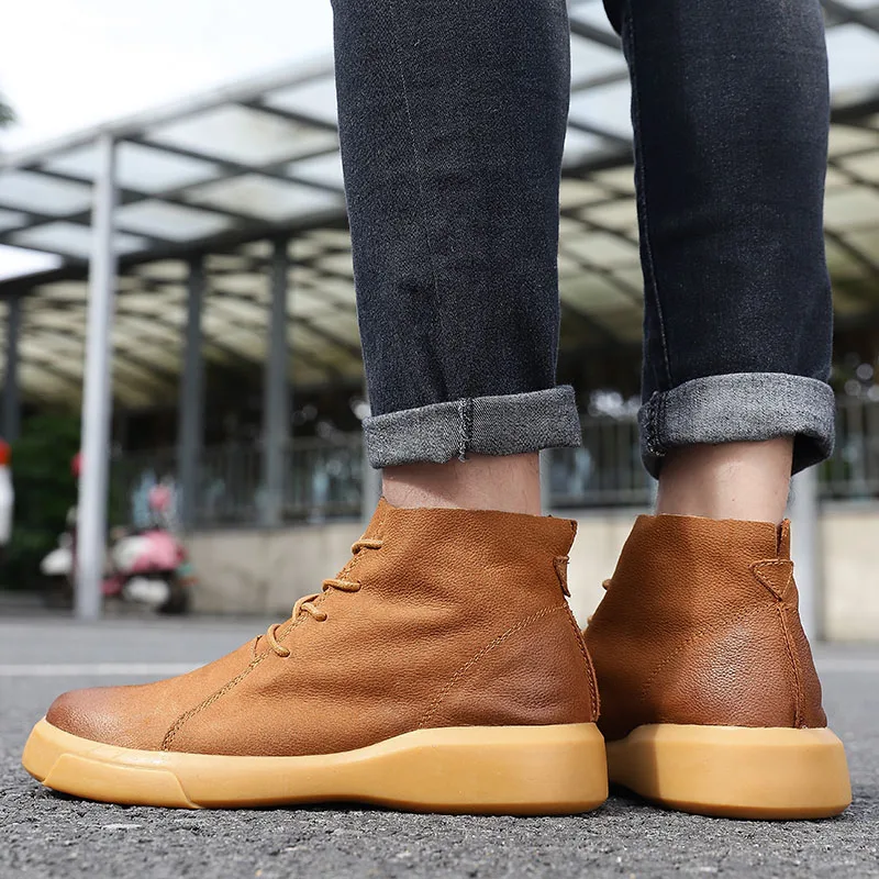 

Men Casual Shoes Botas Sport Casual Shoes Western Boots Men Black Zapatos Casuales Para Hombre De Cuero Mens Slip On Men's