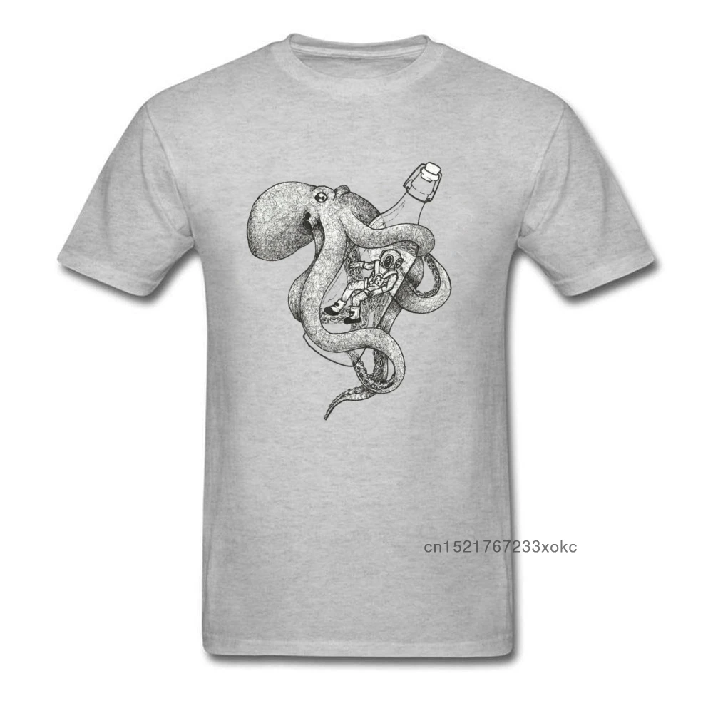 Футболка мужская креативного дизайна The Bottle 2018 серая футболка с коротким рукавом