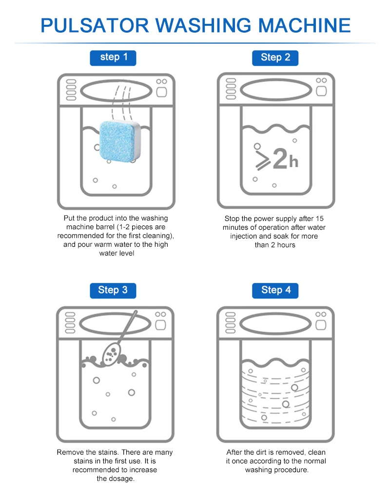 

12Tab Washing Machine Cleaner Descaler Washer Cleaning Detergent Laundry Tablet Washer Cleaner For Washing Machine TSLM1