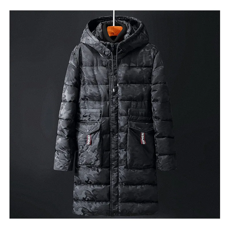 2022 Winter Male Jacket Long Warm Thick Hood Parkas Jacket Coat Men Autumn Outwear Windproof Pocket Parka Men Plus Large Size